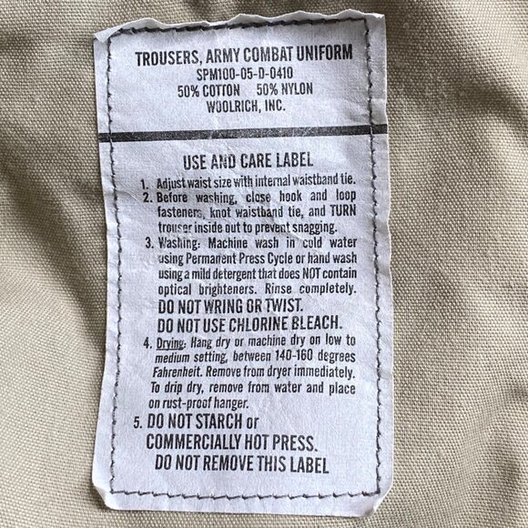 Woolrich Army Combat Uniform Trousers Unisex Medium-Short Camouflage Miltary - Picture 3 of 16